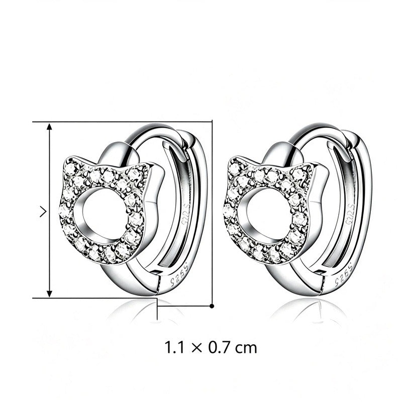 Cat Hoop Earrings