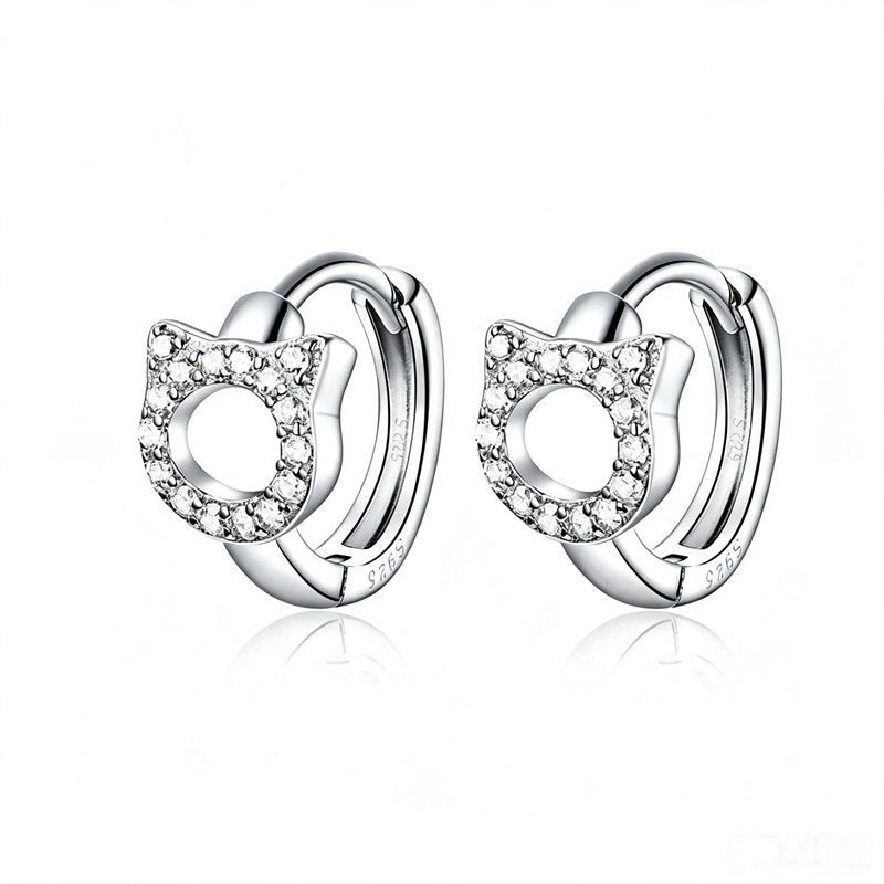 Cat Hoop Earrings