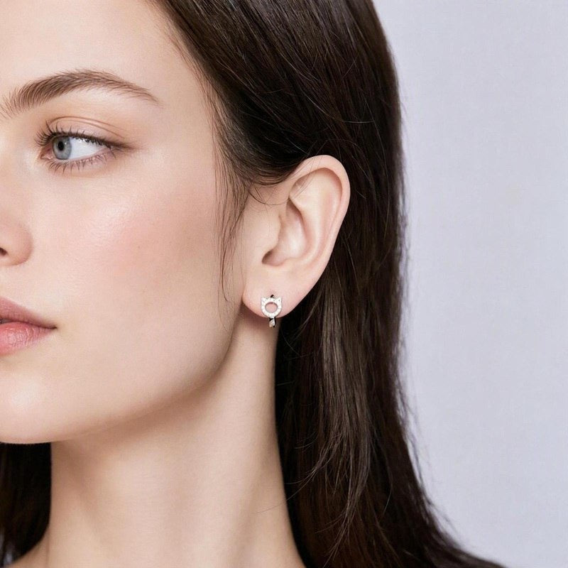 Cat Hoop Earrings